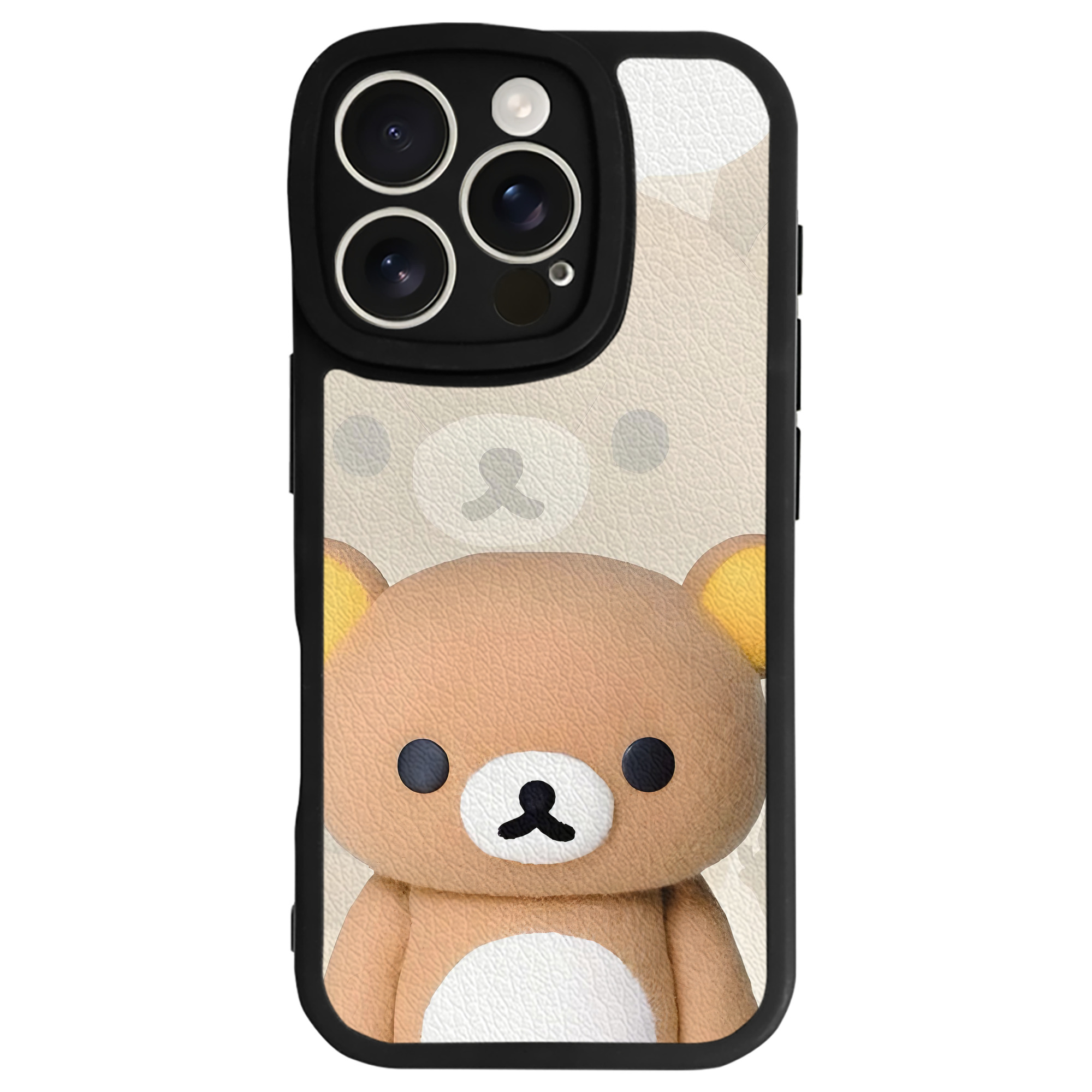 （画像用） リラックマ リラックマ キイロイトリ Rilakkuma Korilakkuma Kiiroitori 【iPhone 16シリーズ対応】シリコンスマホケース（レザー調） 材質：シリコン